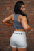 Training Booty Shorts in White with HVY REP Logo on the back