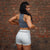 Training Muscle Tank in Cadet Grey / White