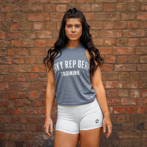 Training Muscle Tank in Cadet Grey / White