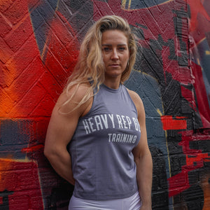 Training Muscle Tank in Cadet Grey / White