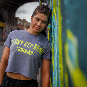 Training Boxy T-Shirt in Cadet Grey / Canary