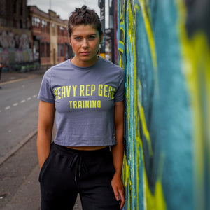 Training Boxy T-Shirt in Cadet Grey / Canary