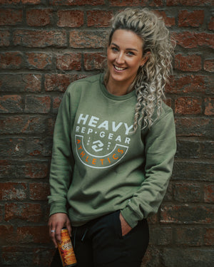 Heavy Rep Gear Athletics Crew Sweatshirt in Olive