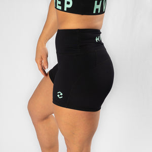 Perfect Fit HVY REP Black / Neo Mint Booty Shorts