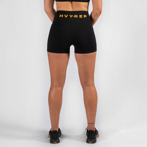 Perfect Fit HVY REP Black / Mustard Booty Shorts