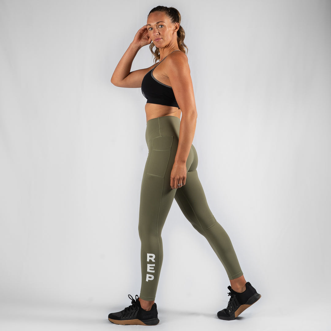 Nuluxe HVY REP Olive Leggings - Heavy Rep Gear Training