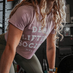 Dead Lifting Society Boxy T-Shirt in Dusky Pink