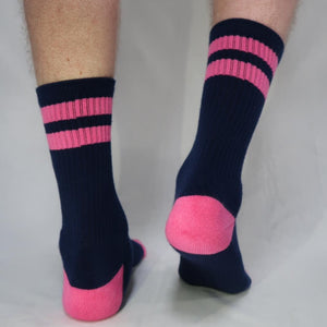 Strike 2 Navy / Kiss Pink Sock
